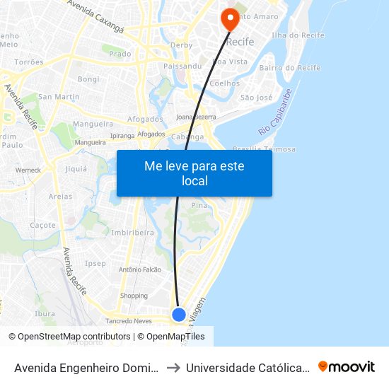 Avenida Engenheiro Domingos Ferreira 3020 to Universidade Católica De Pernambuco map
