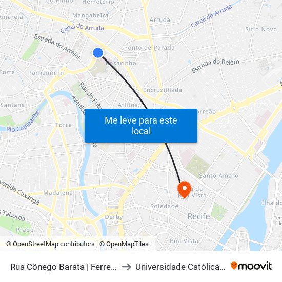 Rua Cônego Barata | Ferreira Costa Entrada 1 to Universidade Católica De Pernambuco map