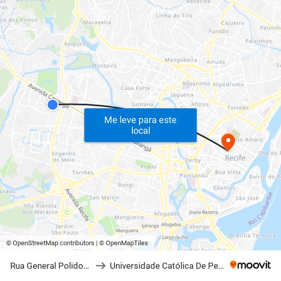 Rua General Polidoro 267b to Universidade Católica De Pernambuco map