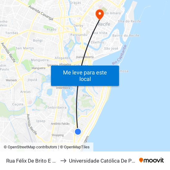 Rua Félix De Brito E Melo 782 to Universidade Católica De Pernambuco map