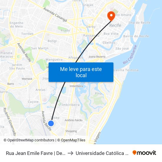 Rua Jean Emile Favre | Delegacia Do Ipsep to Universidade Católica De Pernambuco map