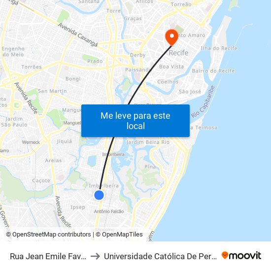 Rua Jean Emile Favre, 102 to Universidade Católica De Pernambuco map