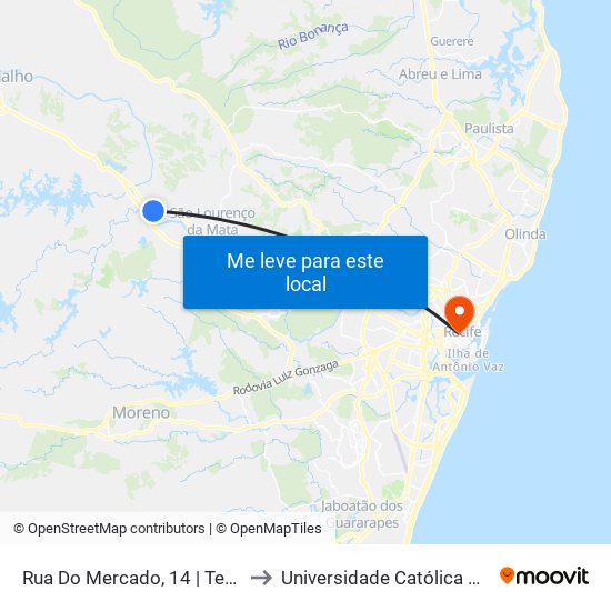 Rua Do Mercado, 14 | Terminal De Tiúma to Universidade Católica De Pernambuco map