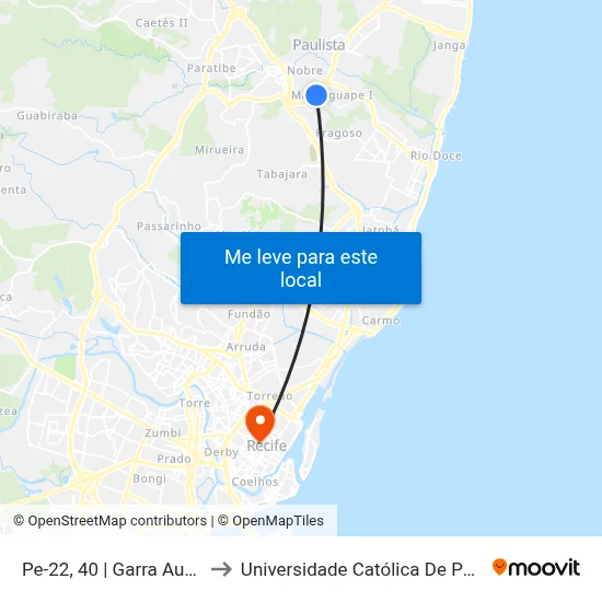 Pe-22, 40 | Garra Auto Peças to Universidade Católica De Pernambuco map