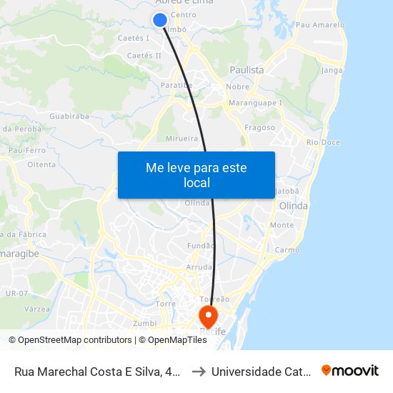 Rua Marechal Costa E Silva, 440 | Escola Estadual Costa E Silva to Universidade Católica De Pernambuco map