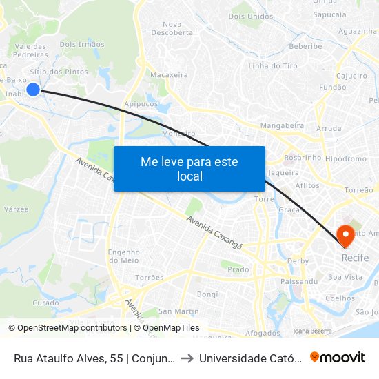 Rua Ataulfo Alves, 55 | Conjunto Residencial Horizonte Azul to Universidade Católica De Pernambuco map