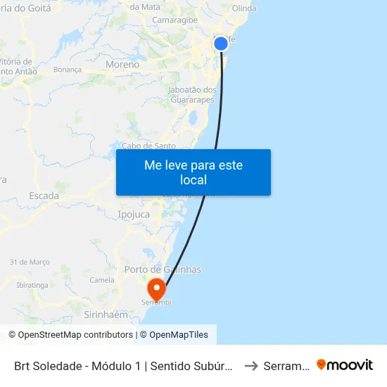 Brt Soledade - Módulo 1 | Sentido Subúrbio to Serrambi map