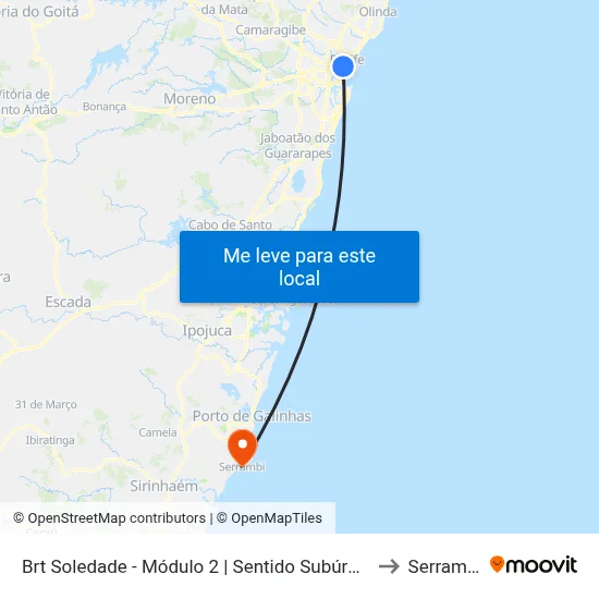 Brt Soledade - Módulo 2 | Sentido Subúrbio to Serrambi map