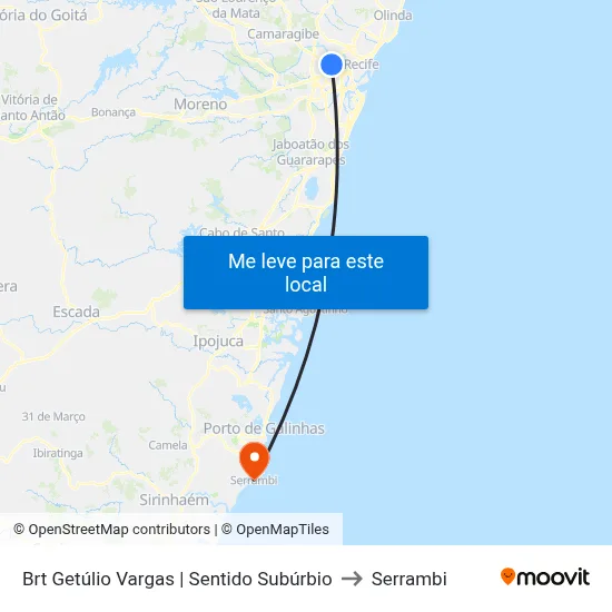 Brt Getúlio Vargas | Sentido Subúrbio to Serrambi map