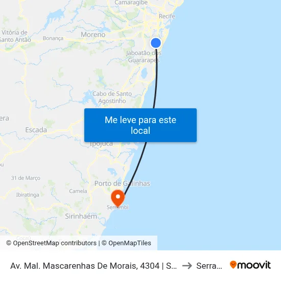 Av. Mal. Mascarenhas De Morais, 4304 | Sest/Senat to Serrambi map