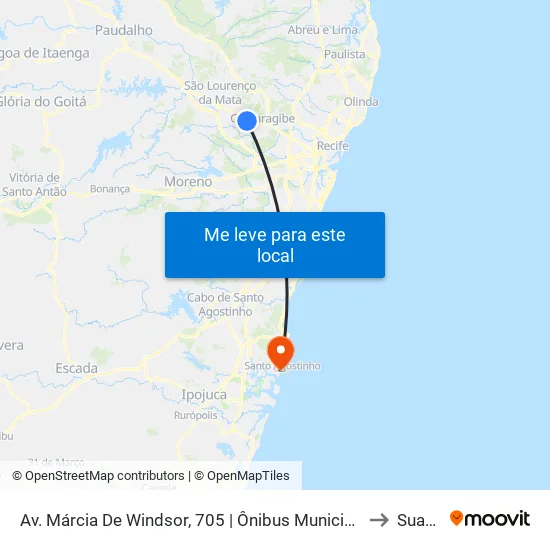 Av. Márcia De Windsor, 705 | Ônibus Municipais to Suape map