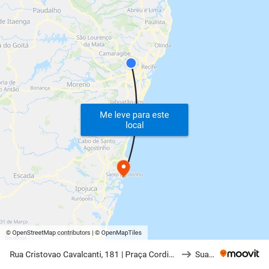 Rua Cristovao Cavalcanti, 181 | Praça Cordislândia to Suape map