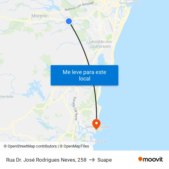 Rua Dr. José Rodrigues Neves, 258 to Suape map
