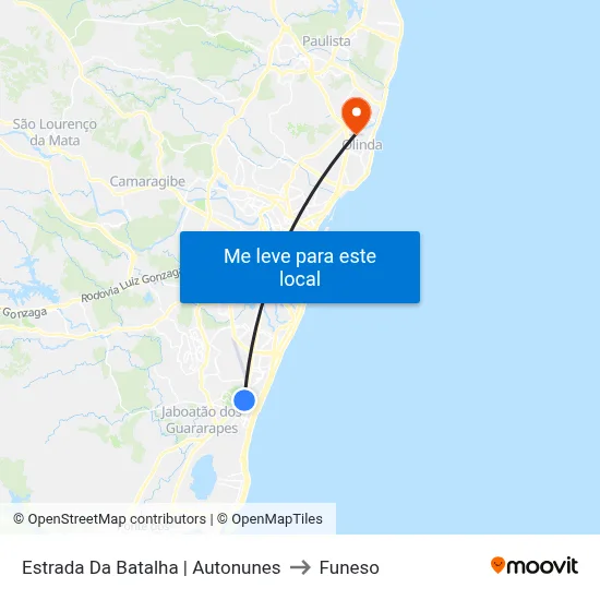 Estrada Da Batalha | Autonunes to Funeso map