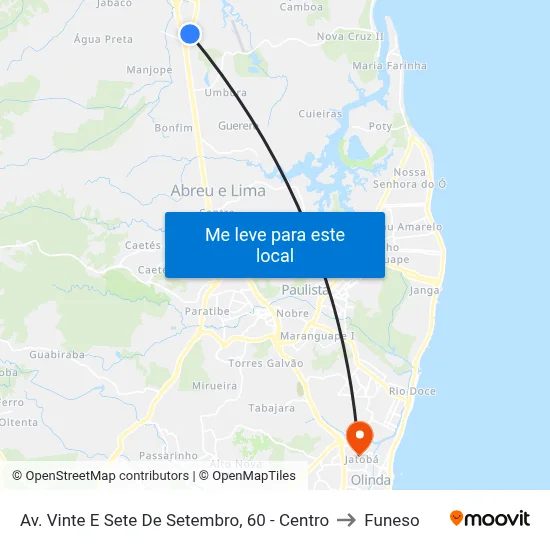 Av. Vinte E Sete De Setembro, 60 - Centro to Funeso map