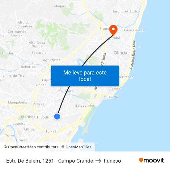 Estr. De Belém, 1251 - Campo Grande to Funeso map