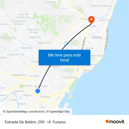 Estrada De Belém, 290 to Funeso map