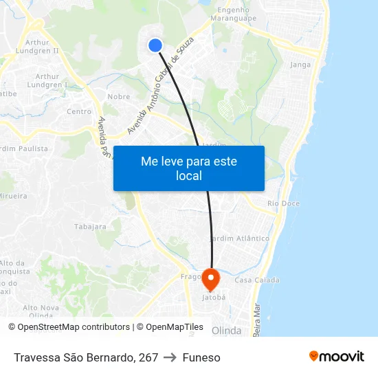 Travessa São Bernardo, 267 to Funeso map