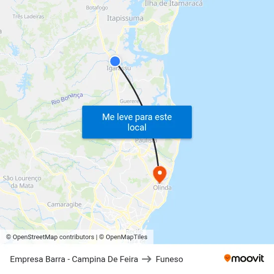 Empresa Barra - Campina De Feira to Funeso map