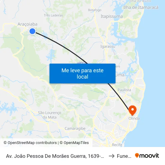 Av. João Pessoa De Morães Guerra, 1639-1753 to Funeso map