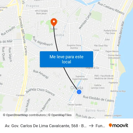 Av. Gov. Carlos De Lima Cavalcante, 568 - Bairro Novo to Funeso map