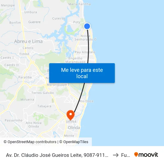 Av. Dr. Cláudio José Gueiros Leite, 9087-9117 - Nossa Sra. Da Conceição to Funeso map