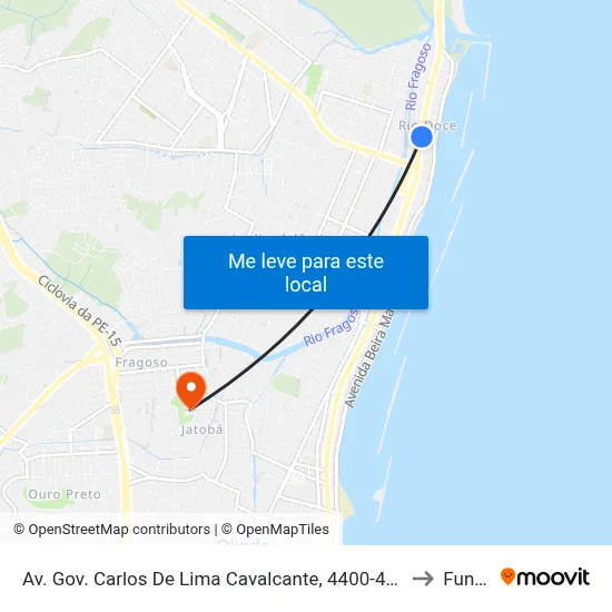Av. Gov. Carlos De Lima Cavalcante, 4400-4462 - Rio Doce to Funeso map