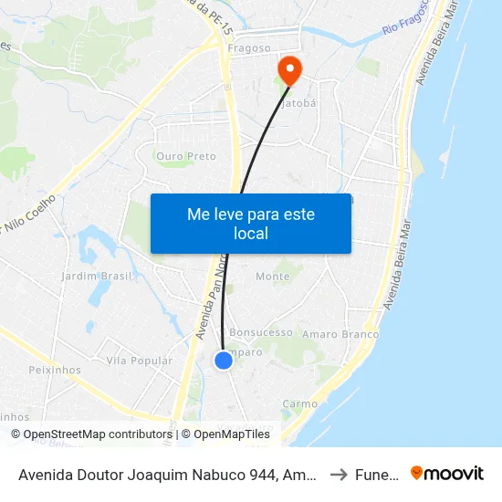 Avenida Doutor Joaquim Nabuco 944, Amparo to Funeso map