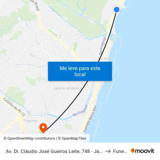 Av. Dr. Cláudio José Gueiros Leite, 748 - Janga to Funeso map
