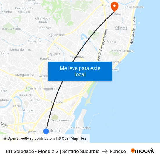 Brt Soledade - Módulo 2 | Sentido Subúrbio to Funeso map