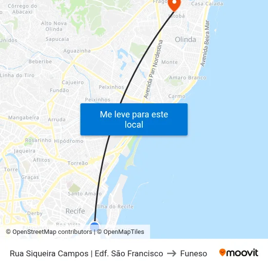 Rua Siqueira Campos | Edf. São Francisco to Funeso map