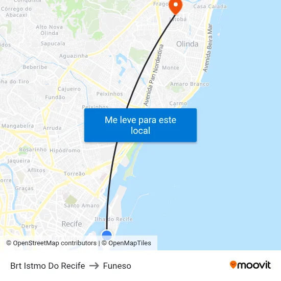 Brt Istmo Do Recife to Funeso map