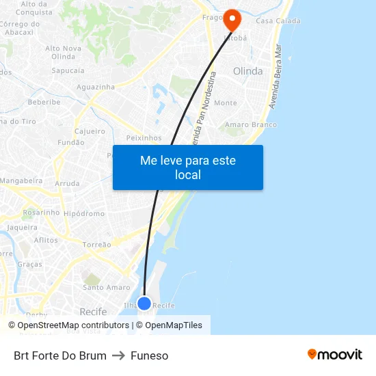 Brt Forte Do Brum to Funeso map
