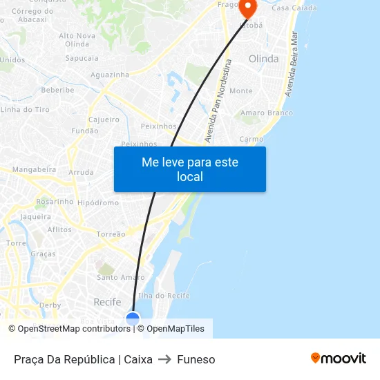 Praça Da República | Caixa to Funeso map