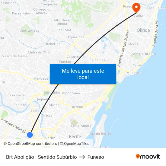Brt Abolição | Sentido Subúrbio to Funeso map