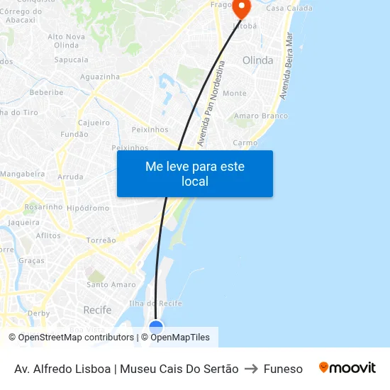 Av. Alfredo Lisboa | Museu Cais Do Sertão to Funeso map