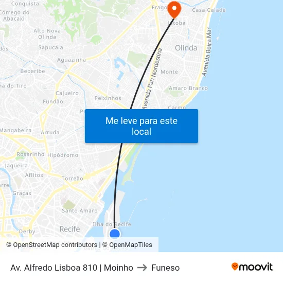 Av. Alfredo Lisboa 810 | Moinho to Funeso map