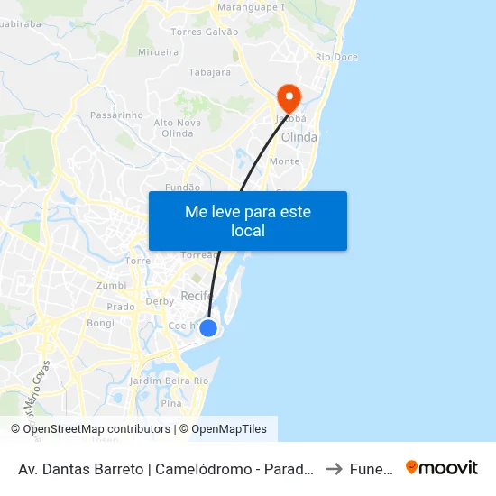 Av. Dantas Barreto | Camelódromo - Parada 2 to Funeso map