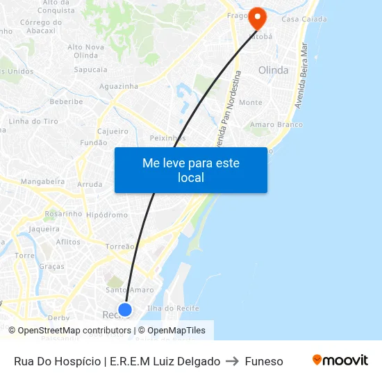Rua Do Hospício | E.R.E.M Luiz Delgado to Funeso map