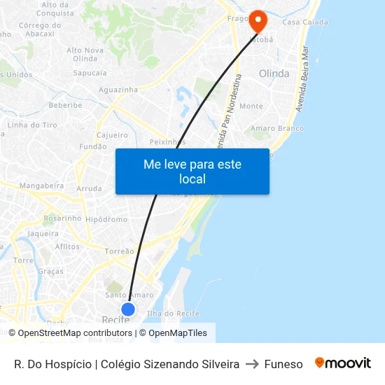 R. Do Hospício | Colégio Sizenando Silveira to Funeso map