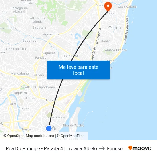 Rua Do Príncipe - Parada 4 | Livraria Albelo to Funeso map