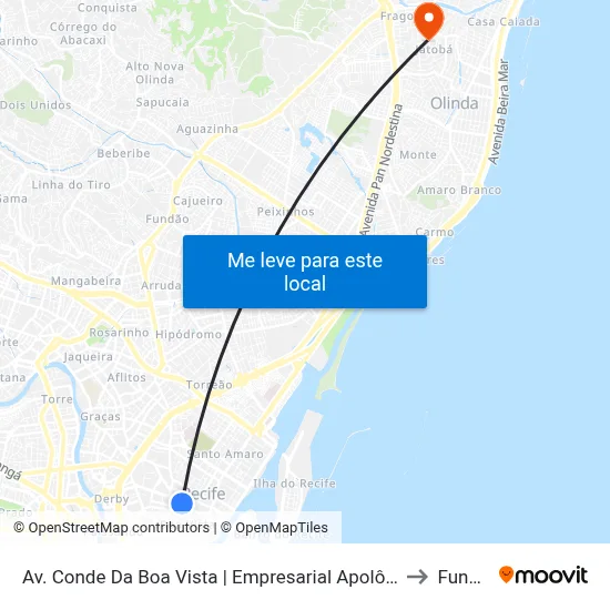 Av. Conde Da Boa Vista | Empresarial Apolônio Sales to Funeso map