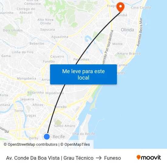 Av. Conde Da Boa Vista | Grau Técnico to Funeso map