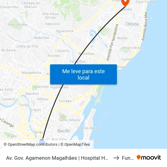 Av. Gov. Agamenon Magalhães | Hospital Hapvida - Pista Local to Funeso map