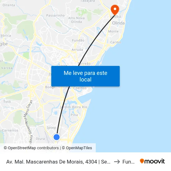 Av. Mal. Mascarenhas De Morais, 4304 | Sest/Senat to Funeso map