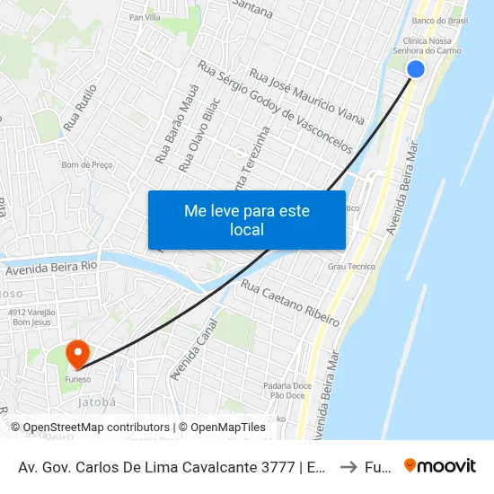 Av. Gov. Carlos De Lima Cavalcante 3777 | Edf. Alameda Dos Coqueirais to Funeso map