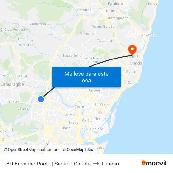 Brt Engenho Poeta | Sentido Cidade to Funeso map