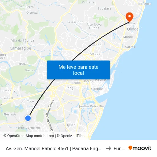 Av. Gen. Manoel Rabelo 4561 | Padaria Engenho Sucupira to Funeso map