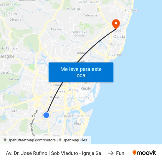Av. Dr. José Rufino | Sob Viaduto - Igreja Santa Luzia to Funeso map
