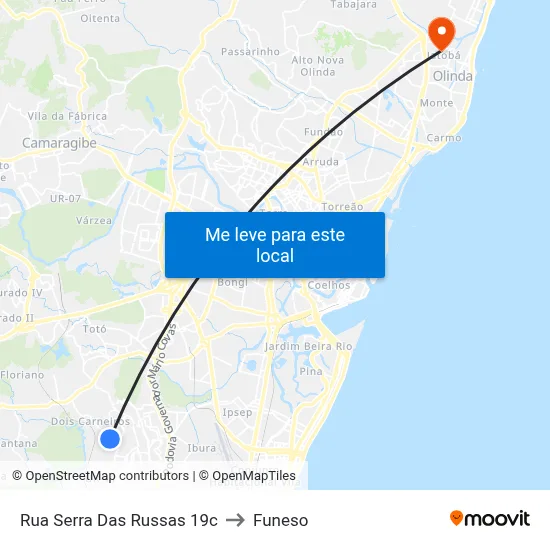 Rua Serra Das Russas 19c to Funeso map